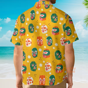 FamilyStore Wrestling Character Pattern Yellow - Hawaiian Shirt