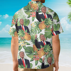 Custom Donald Trump Photo Tropical Style Hawaii Shirt