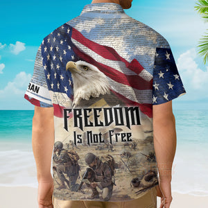 Freedom Is Not Free America FLag Eagle Hawaiian Shirt