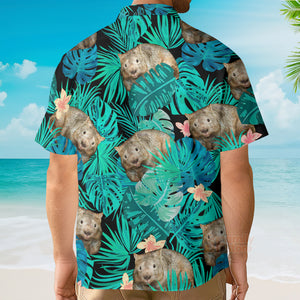 Wombat Tropical Flowers Aloha Hawaiian Shirts For Men & Women