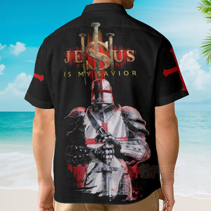 Knights Templar Jesus Aloha Hawaiian Shirts For Men and Women