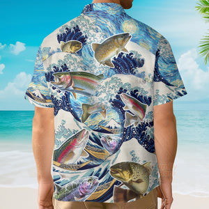 Fishing Trout Fishing Big Waves Style - Hawaiian Shirt