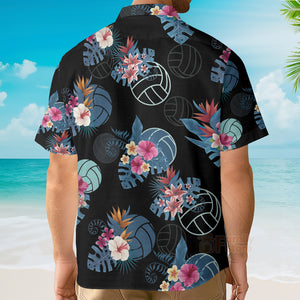 Volleyball Tropical Black Aloha Hawaiian Shirts For Men & Women