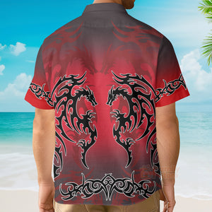 Red Tribal Dragon Hawaiian Shirt