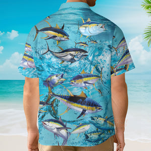 Fishing Tuna Fish In The Blue Sea - Hawaiian Shirt