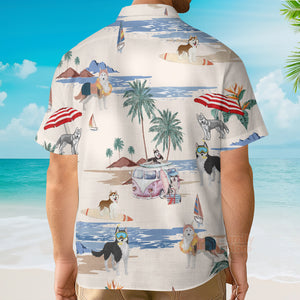 Husky Summer Beach Hawaiian Shirts For Men Women