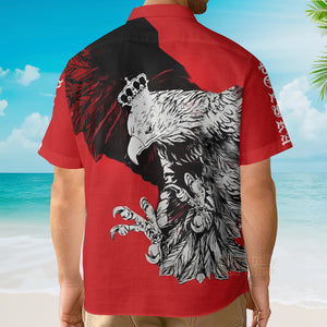 Red Polish Eagle Aloha Hawaiian Shirts For Men & Women