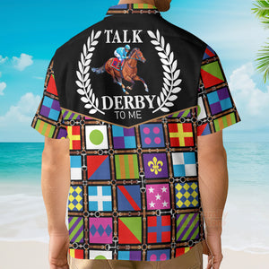 Kentucky Derby Purple Talk Derby To Me Racing Horse Hawaiian Shirts