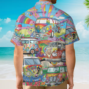 Hippie Van Colorful Art Peace Hawaiian Shirt