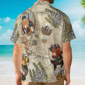 Beer Viking Drinking Beer - Hawaiian Shirt