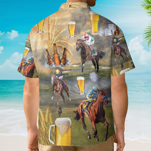 Kentucky Derby Horse Racing Beer Hawaiian Shirt