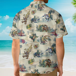 Monsters Kaiju Battles Hawaiian Shirt