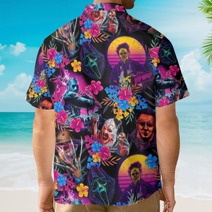 Halloween All Horror Movie Retro Tropical Style - Hawaiian Shirt