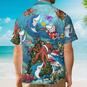 Shark Loves Beautiful Octopus Hawaiian Shirt