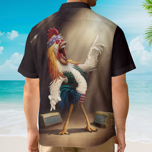 Rooster Chest Pocket Short Sleeves Casual Shirts Hawaiian Shirt