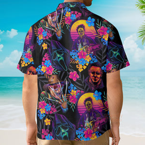 Horror movie Retro Flower Tropical Style - Hawaiian Shirt
