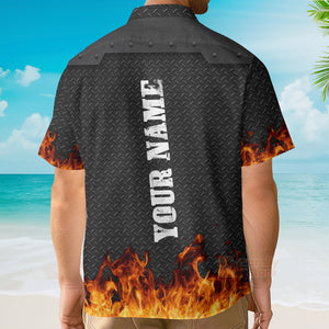 FamilyStore Firefighter First In Last Out - Personalized Hawaiian Shirt