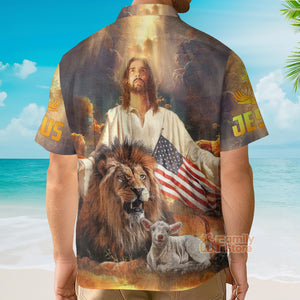 FamilyStore Jesus God With Lion And Goat - Hawaiian Shirt