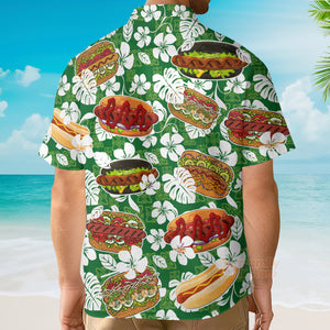 Hot Dog Hibiscus Flower Aloha Hawaiian Shirts For Men, Women