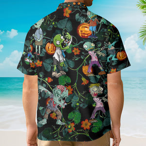 Halloween Zombie Tropical Pumpkin Scary - Hawaiian Shirt