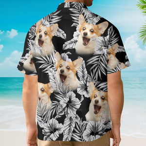 Custom Photo German Shepherd Flower Hawaiian Shirt - PN303141Lb