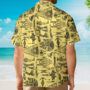 FamilyStore Starwars Starship Yellow Color - Hawaiian Shirt