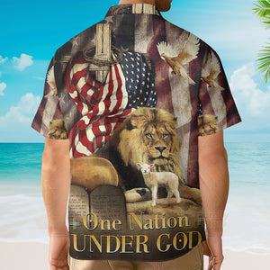 One Nation Under God Chest Pocket Short Sleeve Casual Shirt Hawaiian Shirt