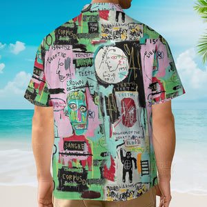 FamilyStore Men's Printed Shirt Collar Graffiti - Hawaiian Shirt