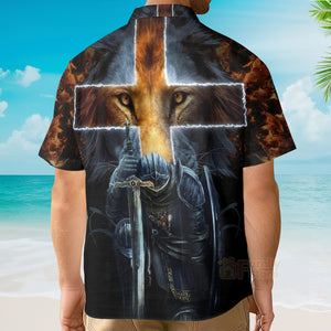 Warrior Of Christ Lion Cross Hawaiian Shirt