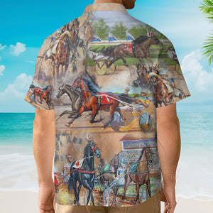 Horse Harness Racing On With Passion - Hawaiian Shirt