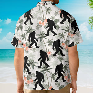 Bigfoot Coconut Tree Tropical - Custom Hawaiian Shirt
