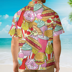 Food Junk Food Art Colorful Hawaiian Shirt