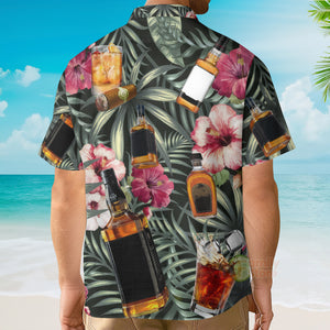 FamilyStore Wine Bourbon Tropical Leaf - Hawaiian Shirt