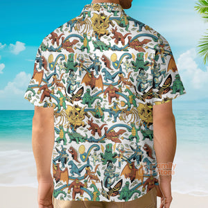 FamilyStore Showa Era Monsters Kaiju Battles - Hawaiian Shirt