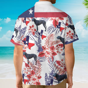 Bluebonnet Texas Blue Lacy Dog Version Floral Pattern - Hawaiian  Shirt