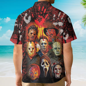 Halloween Horror Movie Characters Blood Scary - Hawaiian Shirt