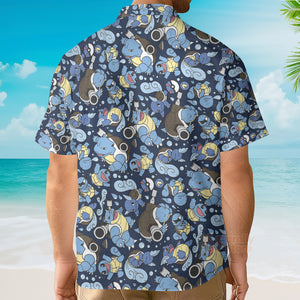 Blastoise Wartortle Squirtle Pokemon Pattern Hawaiian Shirt