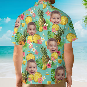 Custom Photo Face Hibiscus Flower Summer 2 - Hawaiian Shirt