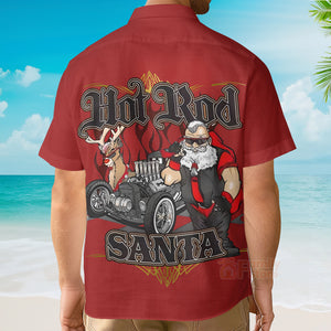 Christmas Fun Hot Rod Santa Car - Hawaiian Shirt