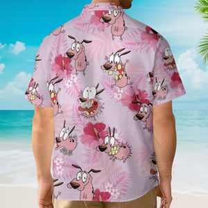 Courage The Cowardly Dog Floral Tropical Hawaiian Shirt