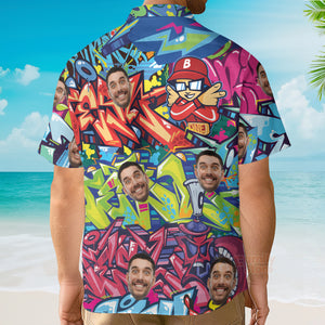 Personalized Colorful Graffiti Hip Hop Style Hawaiian Shirt