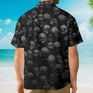 Skull Black Hawaiian Shirt For Men & Women