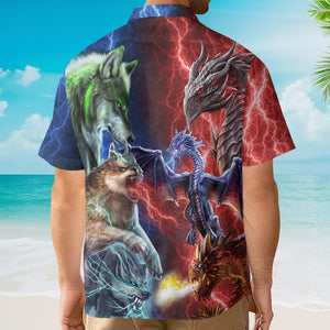 Dragon Vs Wolves Hawaiian Shirt