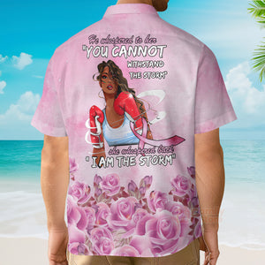 Breast Cancer Awareness Strong Girl And Rose Pink Hawaiian Shirts