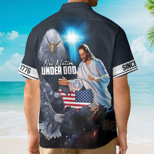 Christian Jesus One Nation Under God Since 1776 Hawaiian Shirt - KLZ1072284Lb