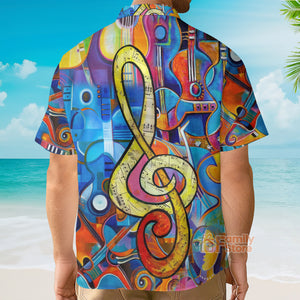 FamilyStore Music Note Guitar - Hawaiian Shirt