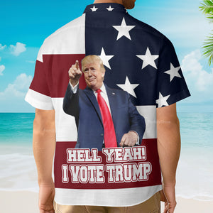 Custom Donald Trump Photo Make America Great Again Hawaii Shirt