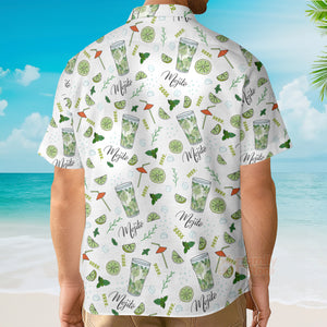 Amazing Mojito Green White Aloha Hawaiian Shirts For Men And For Women