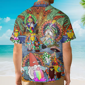 Hippie Gnome Peace Life Color Hawaiian Shirt