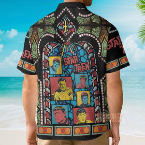 FamilyStore Star Trek The Original Series Retro Character Squares Stained Glass - Hawaiian Shirt